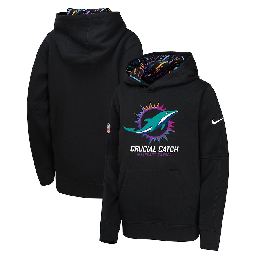 Youth Miami Dolphins 2024 Nike NFL black hoodie